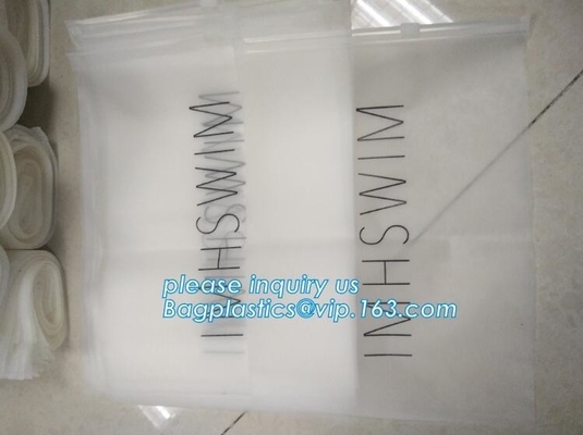 printing waterproof frosted pvc plastic bra bag,vinyl EVA PVC travel apparel package storage bag zip slider with string