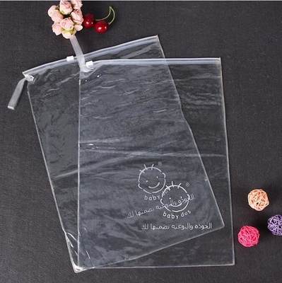 BAGEASE Transparent Bottom Gusset Slider Zipper Garment Packaging Pouch K Swimwear Clothing Bag Clear Poly