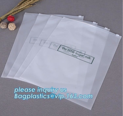 BAGEASE Transparent Bottom Gusset Slider Zipper Garment Packaging Pouch K Swimwear Clothing Bag Clear Poly