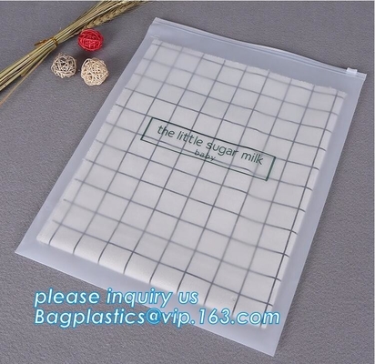 BAGEASE Transparent Bottom Gusset Slider Zipper Garment Packaging Pouch K Swimwear Clothing Bag Clear Poly