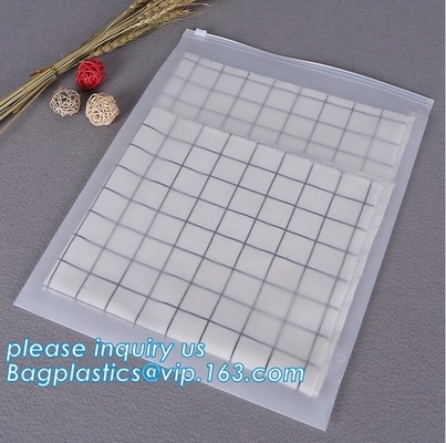BAGEASE Transparent Bottom Gusset Slider Zipper Garment Packaging Pouch K Swimwear Clothing Bag Clear Poly