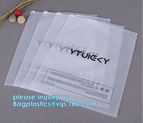 BAGEASE Transparent Bottom Gusset Slider Zipper Garment Packaging Pouch K Swimwear Clothing Bag Clear Poly