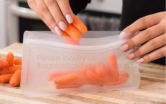 Leakproof Reusable Storage Bags Extra Thick FDA Grade PEVA k Bags,keep fresh air-tight vacuum sealer bags for food