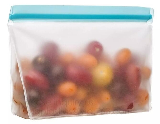 Leakproof Reusable Storage Bags Extra Thick FDA Grade PEVA k Bags,keep fresh air-tight vacuum sealer bags for food