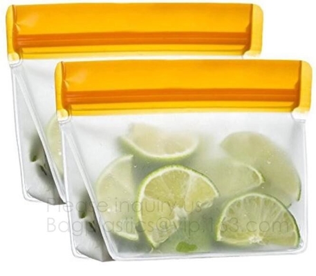 Leakproof Reusable Storage Bags Extra Thick FDA Grade PEVA k Bags,keep fresh air-tight vacuum sealer bags for food