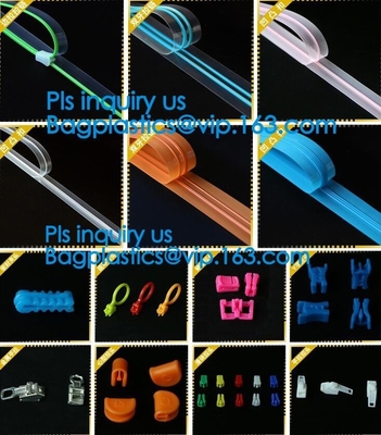 Easy Tear Transparent Plastic PE Food Bag Zipper, Plastic Colored Double Line Zipper, PE Zipper For Zipper Bag With Zipp