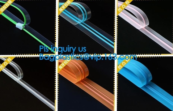 Easy Tear Transparent Plastic PE Food Bag Zipper, Plastic Colored Double Line Zipper, PE Zipper For Zipper Bag With Zipp