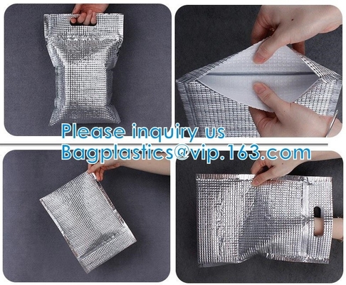 Insulated Easy Zip Lock Resealable Aluminum Sandwich Lunch Bag Reusable Thermal Snack Bento Camping Picnic Grocery Hot
