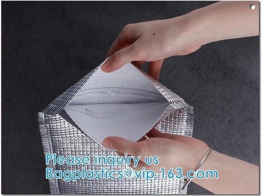 Insulated Easy Zip Lock Resealable Aluminum Sandwich Lunch Bag Reusable Thermal Snack Bento Camping Picnic Grocery Hot