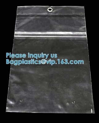 Hanging Hole Resealable apperal Packaging Bags For Clothes, Zipper Plastic Bags For Clothes, Hanger Hook