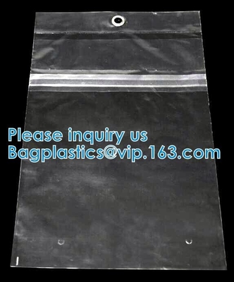 Hanging Hole Resealable apperal Packaging Bags For Clothes, Zipper Plastic Bags For Clothes, Hanger Hook