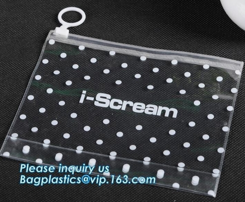 Zipper Pouch Plastic Cosmetic Bag Pouch Vinyl Slider Zipper Bag, Travel Toiletry Cosmetic Bag, Zipper MakeUp Pouch