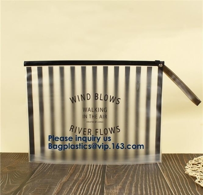 Hot Sale Waterproof Frosted Slider PVC Zipper Bags Wholesale Custom Printed Plastic Transparent k Cloth Bag