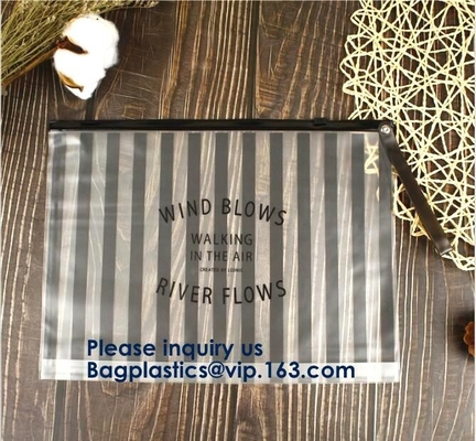 Hot Sale Waterproof Frosted Slider PVC Zipper Bags Wholesale Custom Printed Plastic Transparent k Cloth Bag
