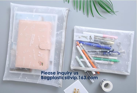 Promotional Custom Printed Pvc Vinyl Transparent Stationery k Bags,Crossbody Stationery Set Zipper Pvc Bag Bagease
