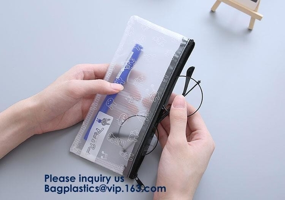 Promotional Custom Printed Pvc Vinyl Transparent Stationery k Bags,Crossbody Stationery Set Zipper Pvc Bag Bagease