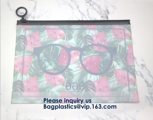 Cartoon Printing Clear Pvc Slider k Garment Cosmetic Shopping Bag,Eco Friendly Customized Slider k Pvc Bag
