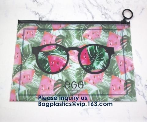 Cartoon Printing Clear Pvc Slider k Garment Cosmetic Shopping Bag,Eco Friendly Customized Slider k Pvc Bag