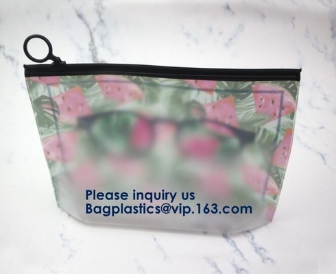 Cartoon Printing Clear Pvc Slider k Garment Cosmetic Shopping Bag,Eco Friendly Customized Slider k Pvc Bag