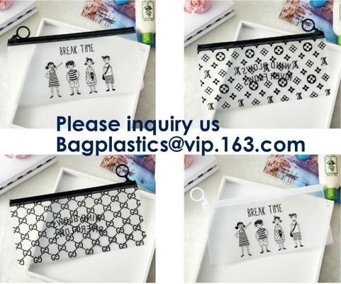 Clear PVC k Bag For Gift Package,OEM Service Transparent Packaging Pvc Slider Frosted Bag,EVA Slider Zipper Bag So