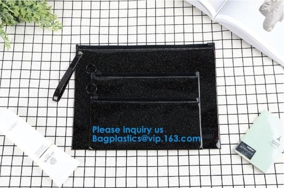 Transparent Pvc Slider Zipper Bag With Blue Side Gusset,Bottom Gusset Cosmetic Pvc Slider Packaging Bag Bagease Bagplast