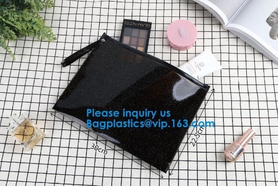 Transparent Pvc Slider Zipper Bag With Blue Side Gusset,Bottom Gusset Cosmetic Pvc Slider Packaging Bag Bagease Bagplast
