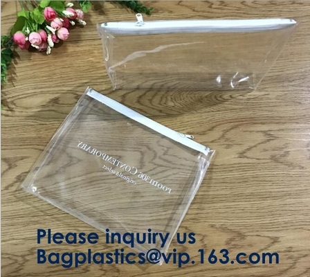 Custom Printed Black Frosted PVC/EVA Clothing Packaging Bag Slider Zipper Top Bag For Swimwear Underwear Beach Bags