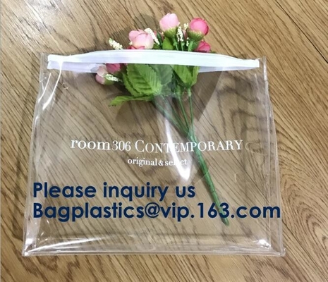 Custom Printed Black Frosted PVC/EVA Clothing Packaging Bag Slider Zipper Top Bag For Swimwear Underwear Beach Bags