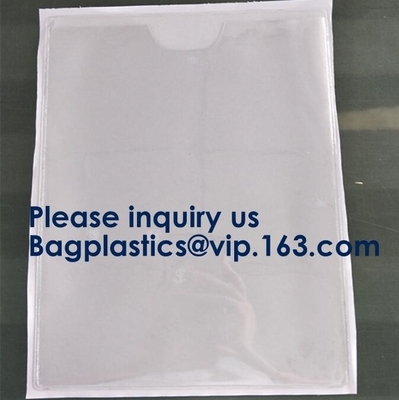 PVC backseal bag, PVC adhensive bag, PVC adhensive envelope, Document attacched BAGS, Metal buckel zipper lock bags