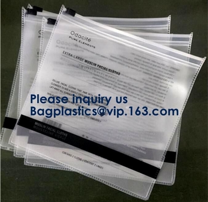 Slider Zipper Cosmetic Pvc Bag Clear Vinyl Pvc k Bag,Matte PVC Zipper Slider Bag With Ring, Bagease, Bagplastics