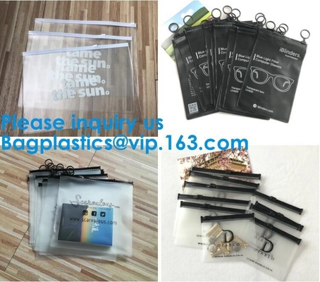 k Plastic Bags Packaging Custom Clear Poly Pvc Slider Zipper Bag, Standup Cosmetics Packaging PVC Slider Bag