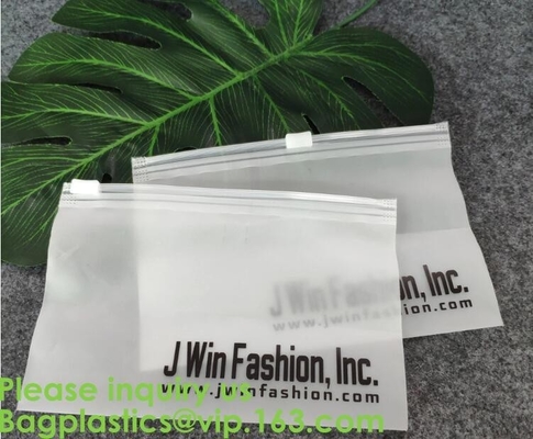 Transparent PVC Biodegradable Custom Frosted Slider Zipper Pouch For Bikini Swimwear Clothing Plastic Packaging k