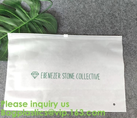 Transparent PVC Biodegradable Custom Frosted Slider Zipper Pouch For Bikini Swimwear Clothing Plastic Packaging k