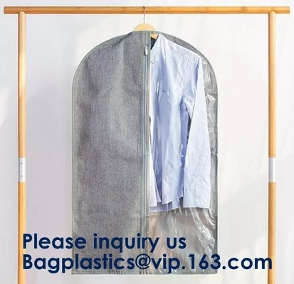 Vinyl Garment Suit Bag With Pocket,Printed Zipper Garment Clothing Fodable Bag,Side Zipper Clothes Cover Travel Storage