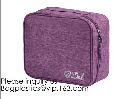 Large Capacity waterproof Hanging travel Cosmetic Bag Toiletry Bag With Hook,Pouch Travel Small Black PU Cosmetic Bag