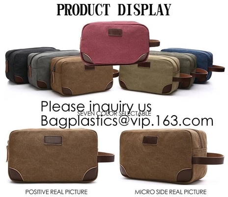 Natural Hemp Branded Cosmetic Bags,Custom Genuine Leather Travel Cosmetic Bag for Men,Bagease, Bagplastics, package