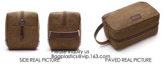 Natural Hemp Branded Cosmetic Bags,Custom Genuine Leather Travel Cosmetic Bag for Men,Bagease, Bagplastics, package