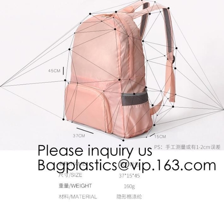 Hiking Polyester Waterproof Foldable Backpack With Your Logo,Reflective Backpacks / Polyester Cycling Reflective Backpac