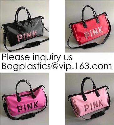 Pink Color Nylon Waterproof Handbag  Large Capacity  Carry-on Bag Durable Multifunction Bag Portable Women Bag