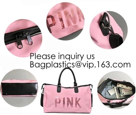 Pink Color Nylon Waterproof Handbag  Large Capacity  Carry-on Bag Durable Multifunction Bag Portable Women Bag