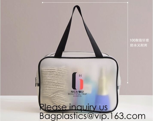 Travel Transparent Pvc Toilet Cosmetic Bag Clear Make Up Pouch,Waterproof Custom Logo Geometric Black Pouches Cosmetic B