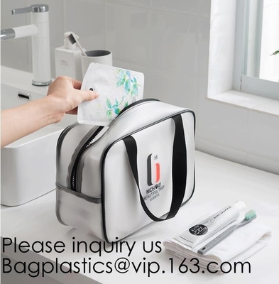 Travel Transparent Pvc Toilet Cosmetic Bag Clear Make Up Pouch,Waterproof Custom Logo Geometric Black Pouches Cosmetic B