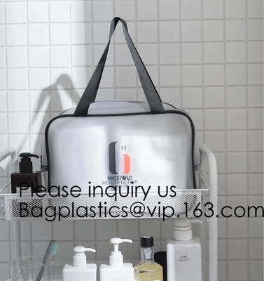 Travel Transparent Pvc Toilet Cosmetic Bag Clear Make Up Pouch,Waterproof Custom Logo Geometric Black Pouches Cosmetic B