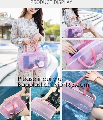 Small Storage Bags For Makeup Zipper Pouch Travel Cosmetic Transparent Clear PVC Bag,Makeup Bag Waterproof Cute Clear Tr