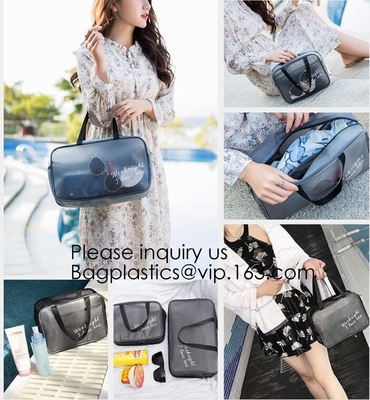 Small Storage Bags For Makeup Zipper Pouch Travel Cosmetic Transparent Clear PVC Bag,Makeup Bag Waterproof Cute Clear Tr