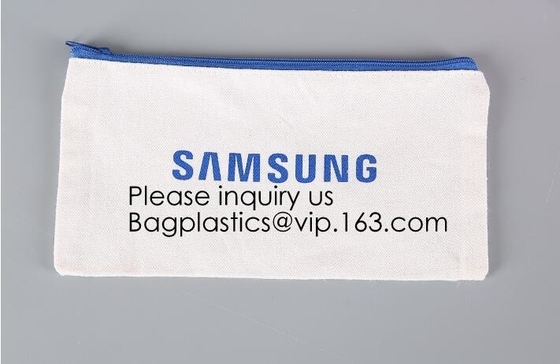 Gold Printed Gift Organic Cotton Canvas Makeup Bag,Personalized Cosmetic Bag Makeup Tassel Bag Custom Canvas Pouch