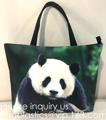 Lady Handbag Woman Color Panda Print Bag,Cute Chinese Panda custom print tote bag,Promotional Custom Logo Printed Organi