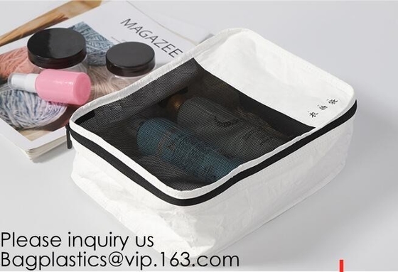 Washable Tyvek Paper Cosmetic Bags,Tyvek Paper Cosmetic Bag Trendy PU Makeup Bag with Private Label, bagease, bagplastic