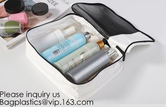 Washable Tyvek Paper Cosmetic Bags,Tyvek Paper Cosmetic Bag Trendy PU Makeup Bag with Private Label, bagease, bagplastic