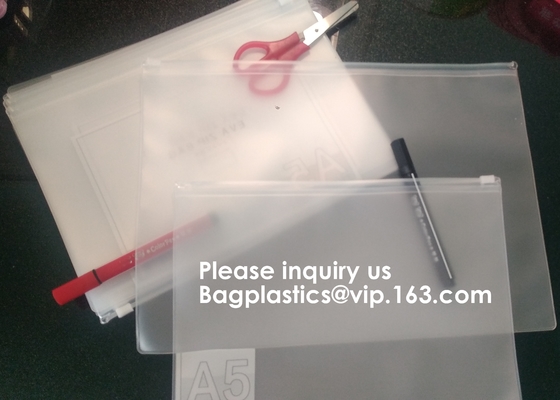 Waterproof Clear Plastic Zip Lock PVC A5 Document File Zipper Bag,Stationary Pen Pencil Packaging Bags,holder, case,pac